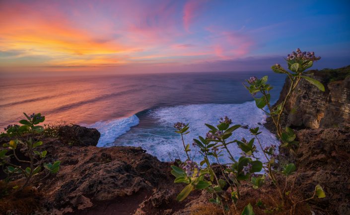 Bali cliffs at sunset