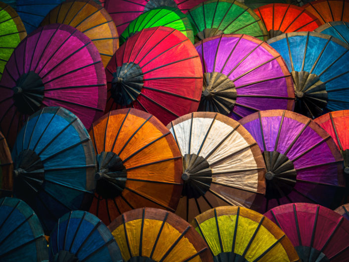 Colorful parasols at Luang Prabang Market