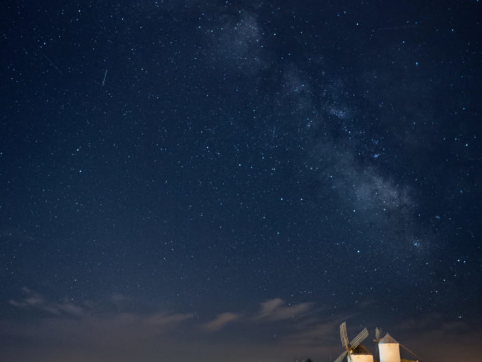 Windmills of Consuegra under Milky Way – La Mancha, Spain