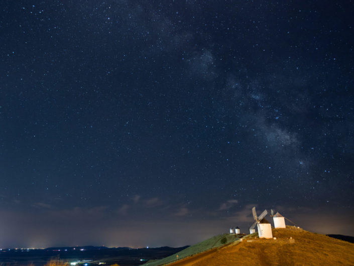 Windmills of Consuegra under Milky Way – La Mancha, Spain