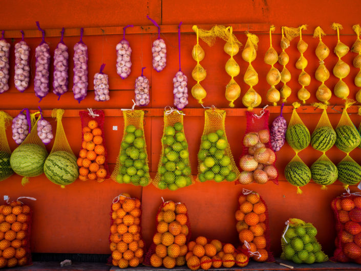 Fresh Fruit at Colorful Fruit Stand