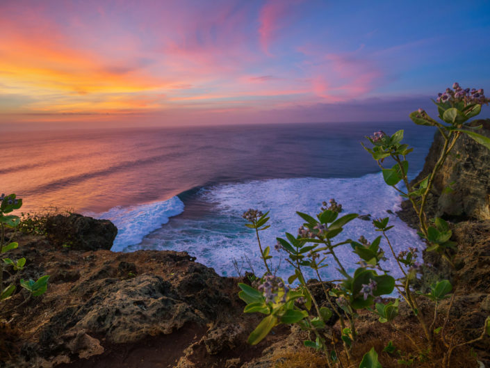 Bali cliffs at sunset