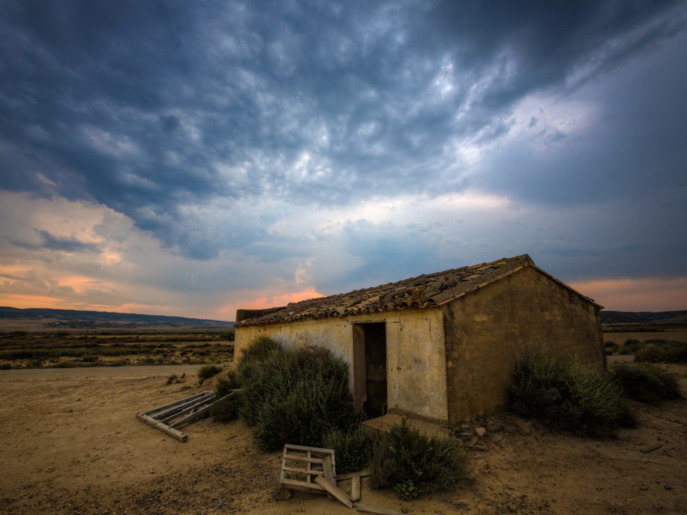 Spanish Building at Sunset