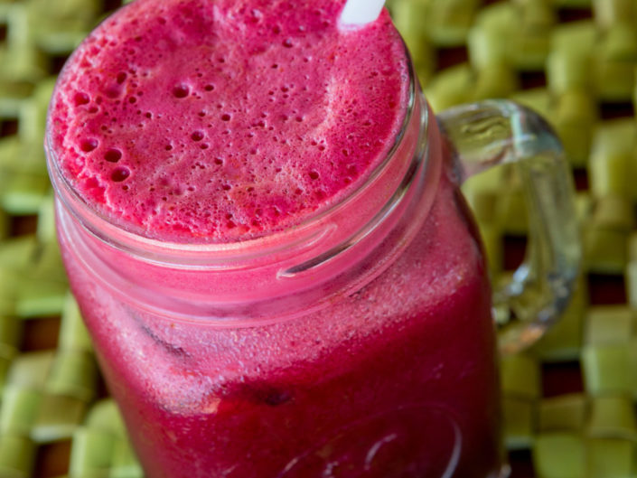 Fresh juice in mason jar glass