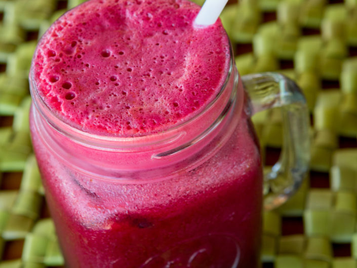 Fresh juice in mason jar glass