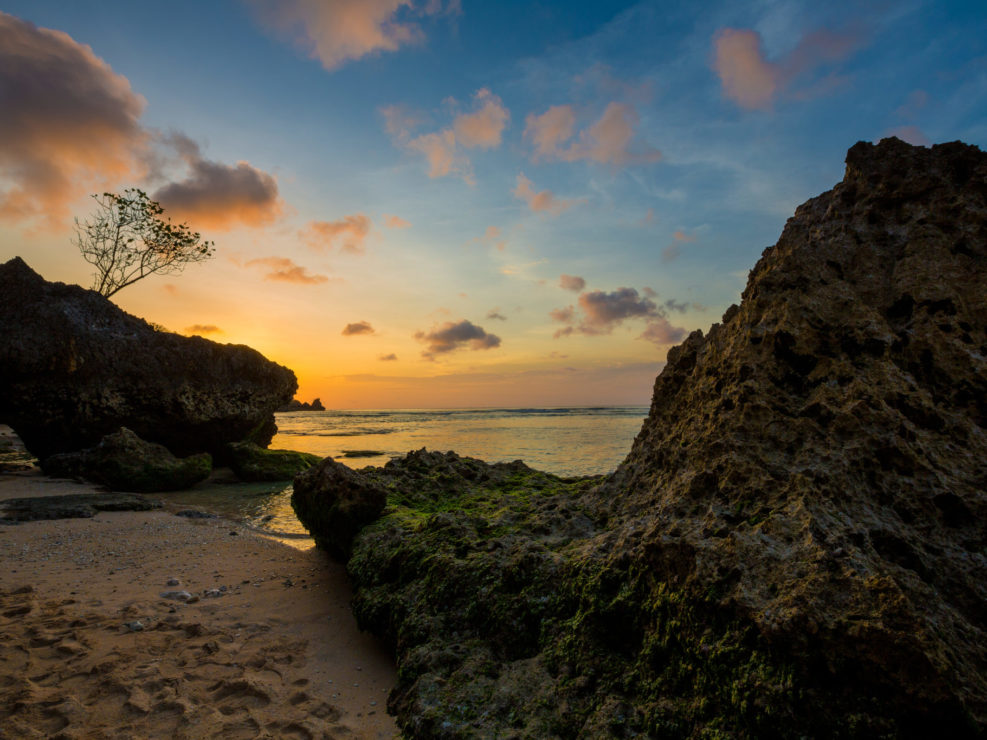 Sunset beach in Bali, Indonesia