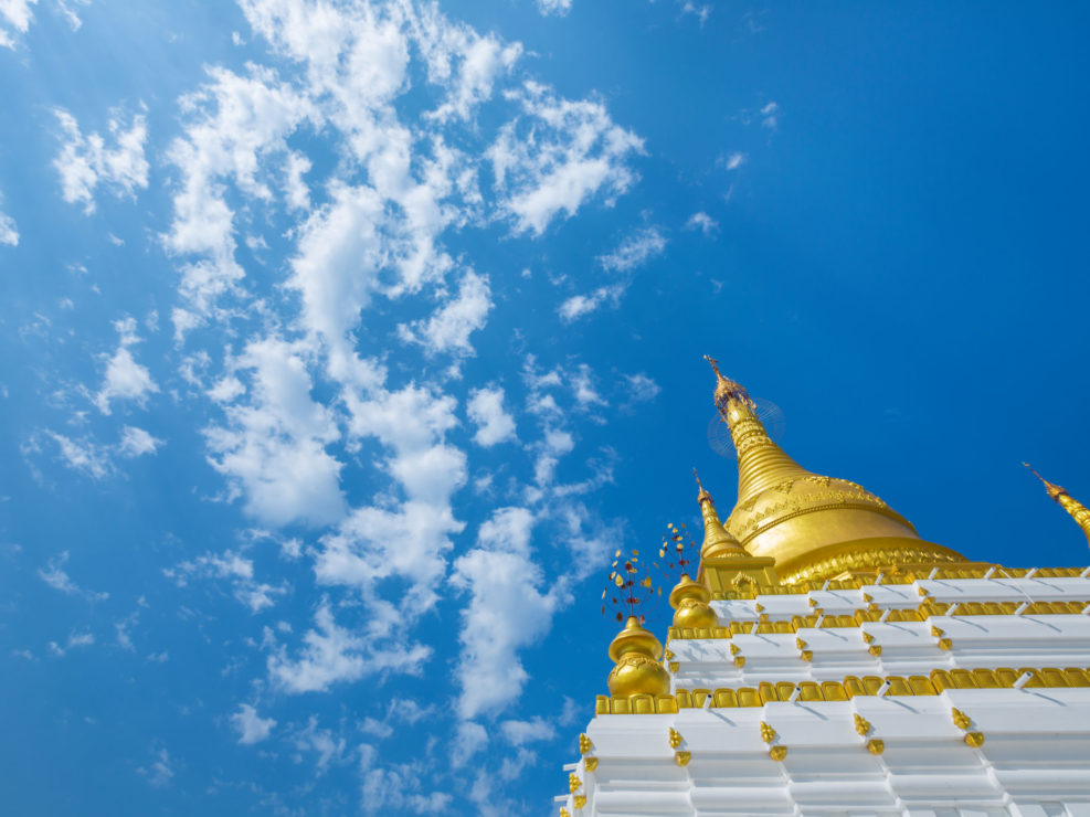 Gold pagoda, Sagaing Hill, Myanmar