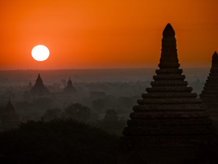 Old Bagan Landscape at Sunset