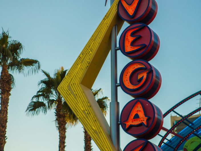 Neon Las Vegas and martini signs