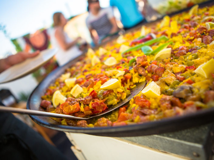 Fresh paella being cooked