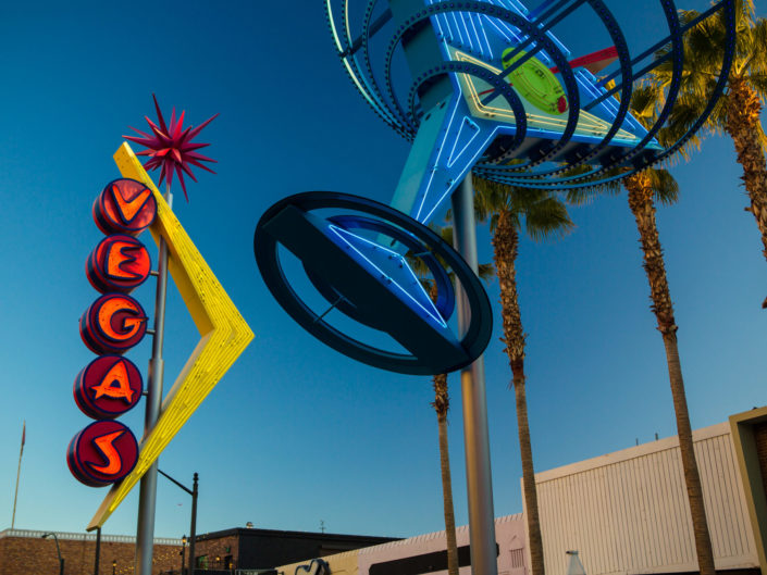 Neon Las Vegas and martini signs