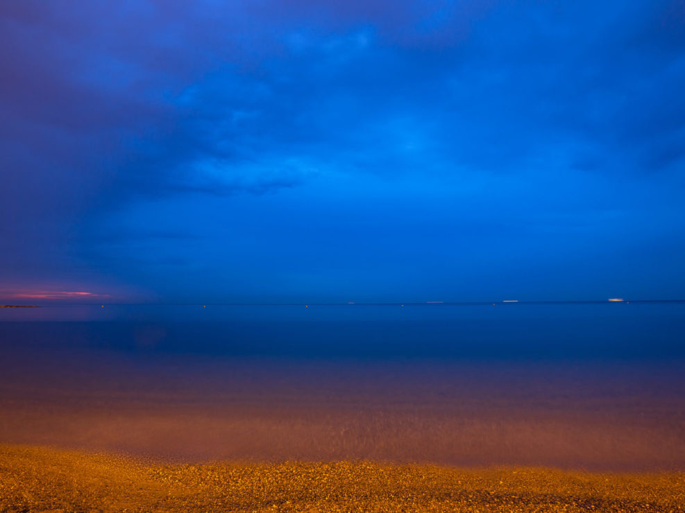 Beautiful dusk on beach