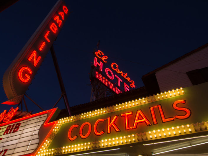 LAS VEGAS, NV – FEB 6, 2016: El Cortez Hotel neon signs