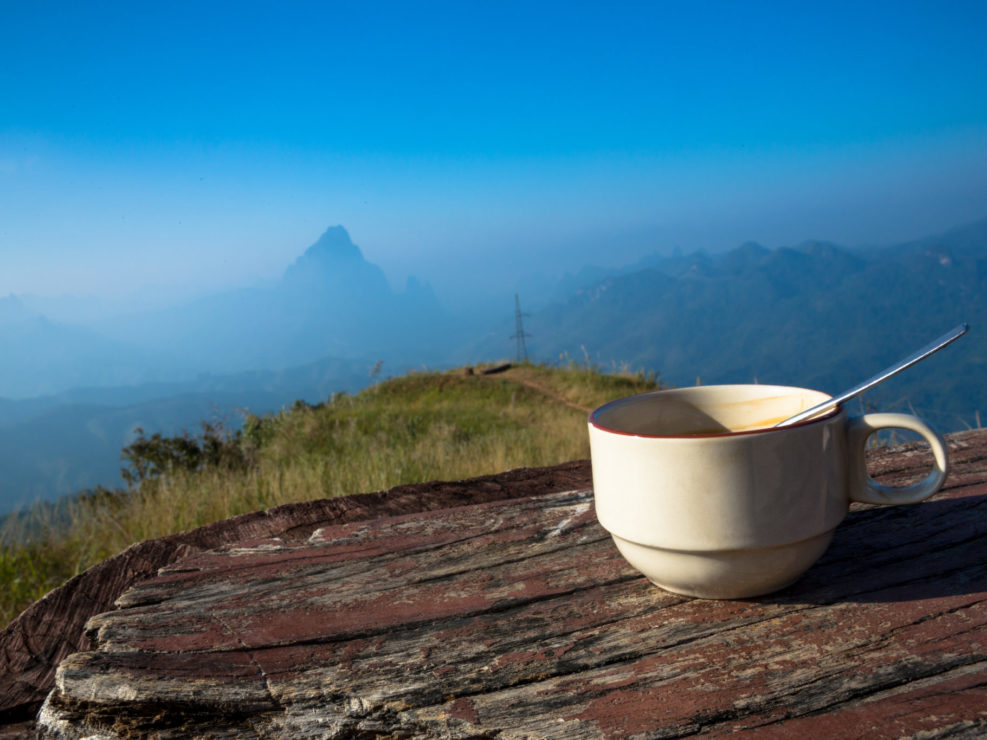 Coffee cup at mountain at Phou Khoun – Laos