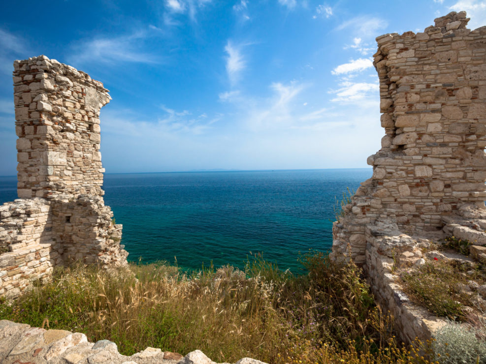 Ruins of brick gateway to the sea