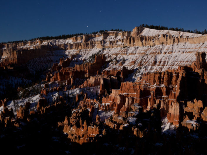 Bryce Canyon Panoramic Lit By Full Moon