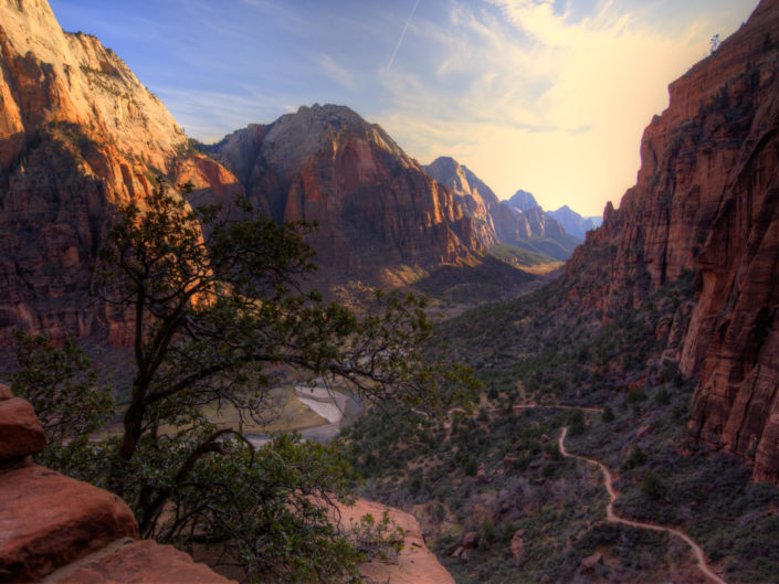 View of Zion Canyon National Park from Angel’s Landing Trail