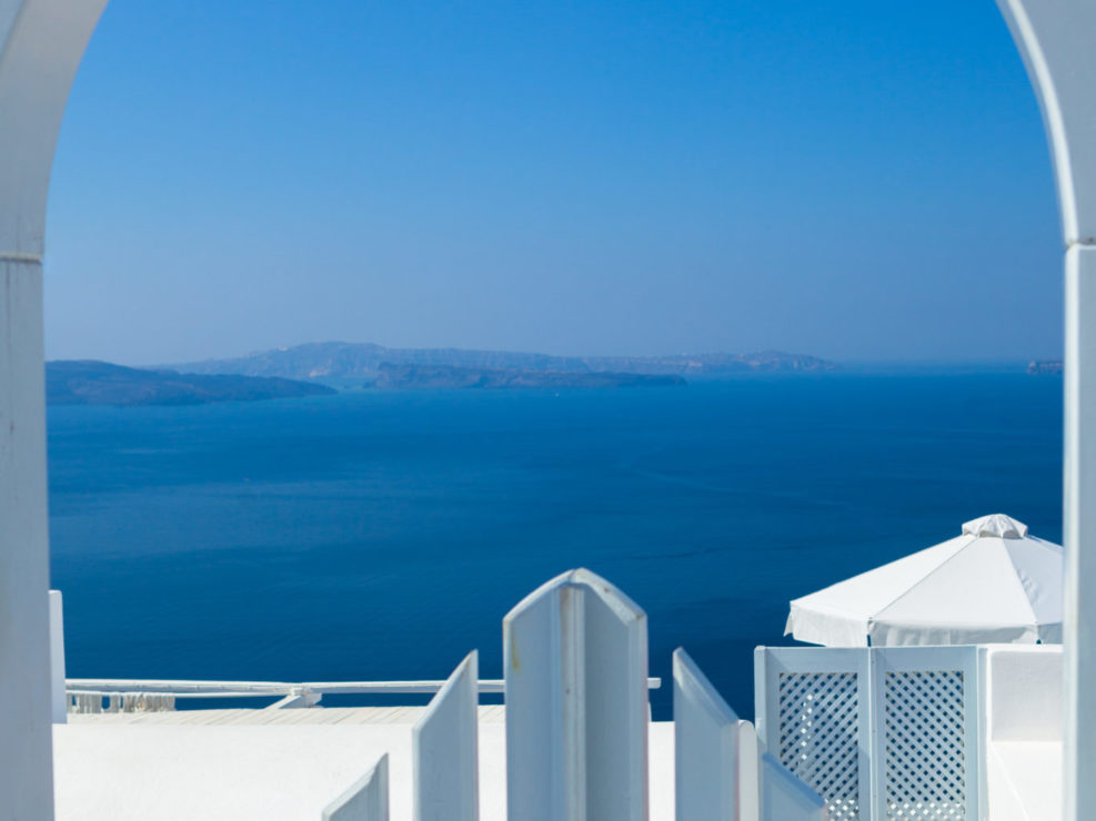 White Gate Overlooking Ocean