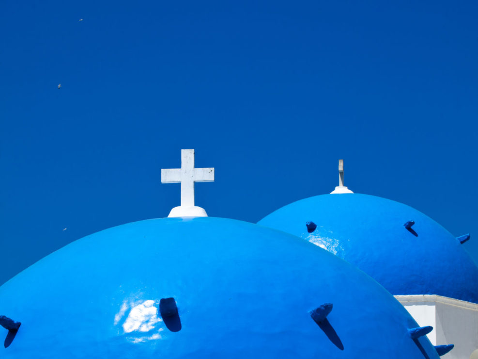 Greek Church and Cross – Santorini