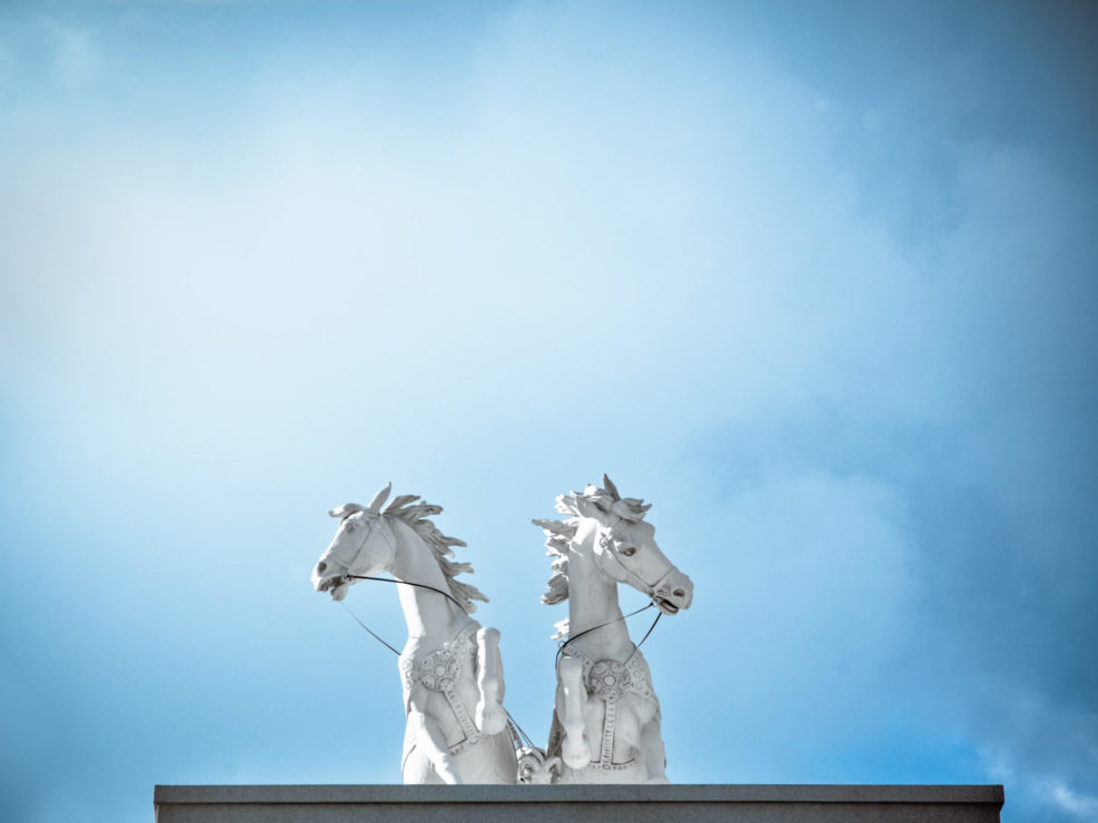 Horse Sculpturs Against Sky