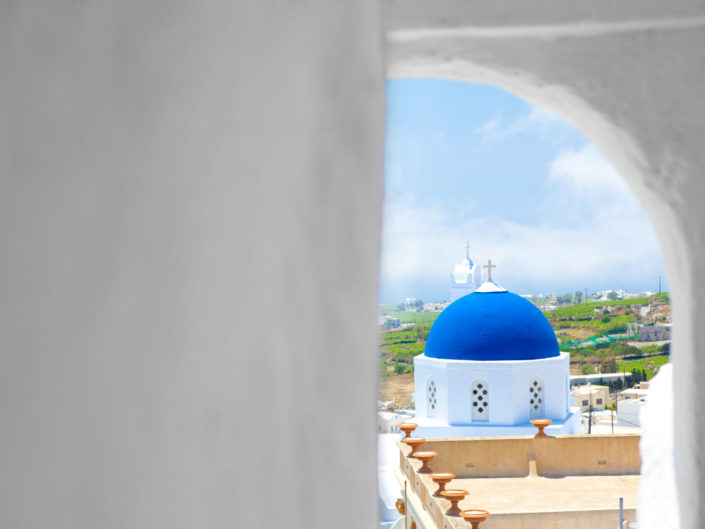 Greek Church and Cross – Santorini