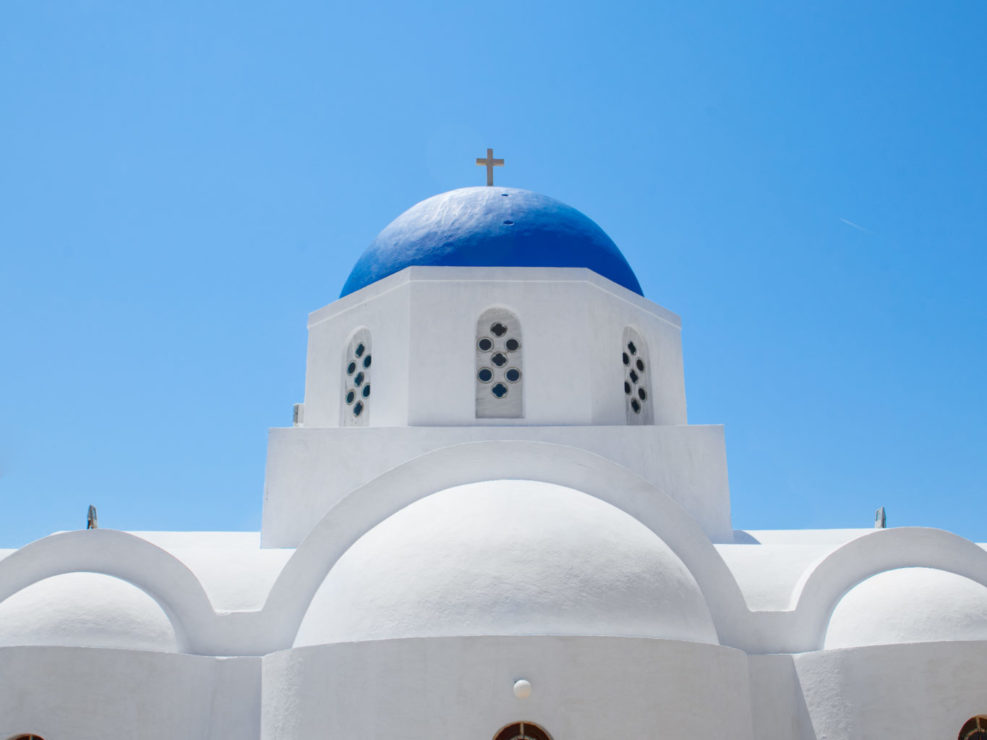 Greek Church and Cross – Santorini