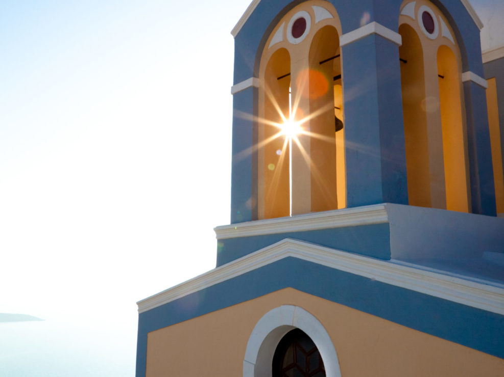 Greek Church and Cross – Santorini