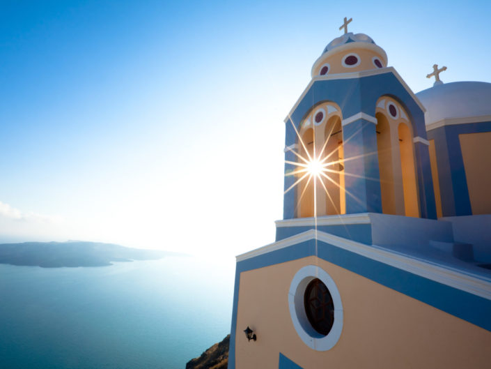 Greek Church and Cross – Santorini