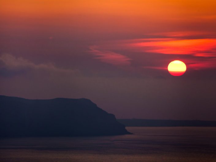 Misty Sunset over Greek Islands