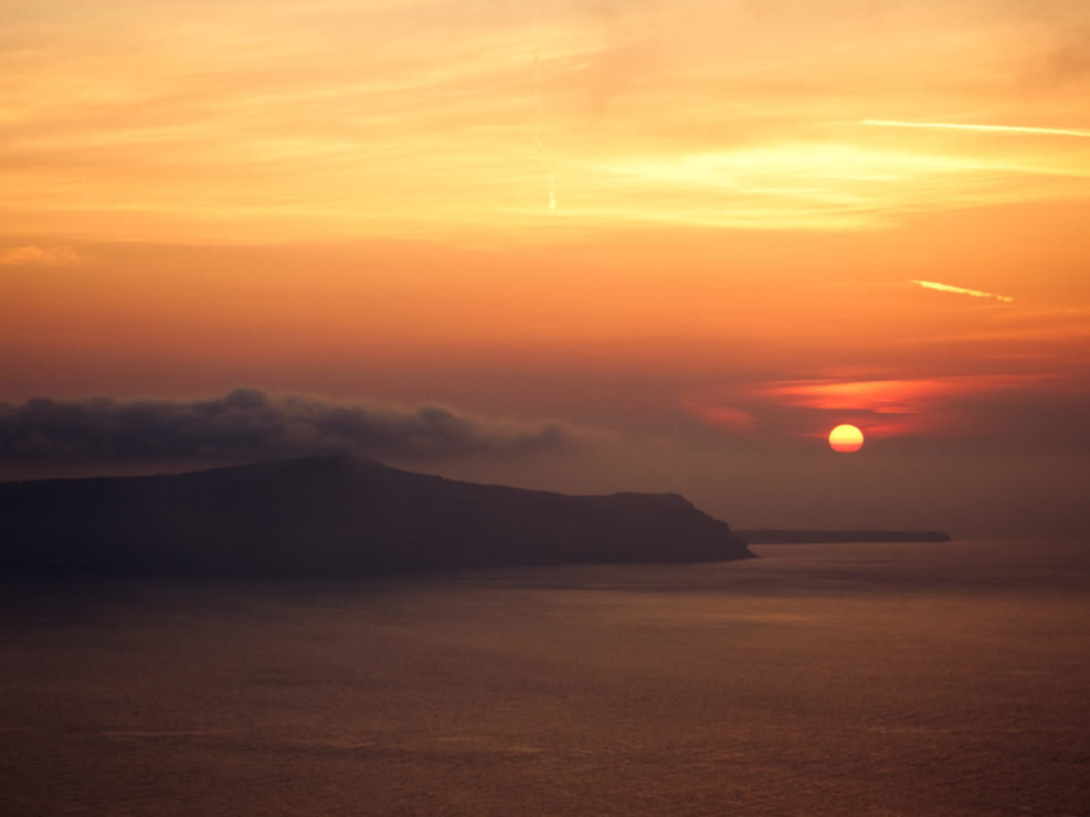 Misty Sunset over Greek Islands