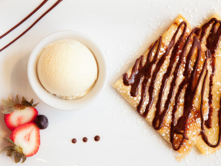 Crepes and Ice Cream Plate