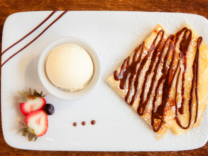 Crepes and Ice Cream Plate