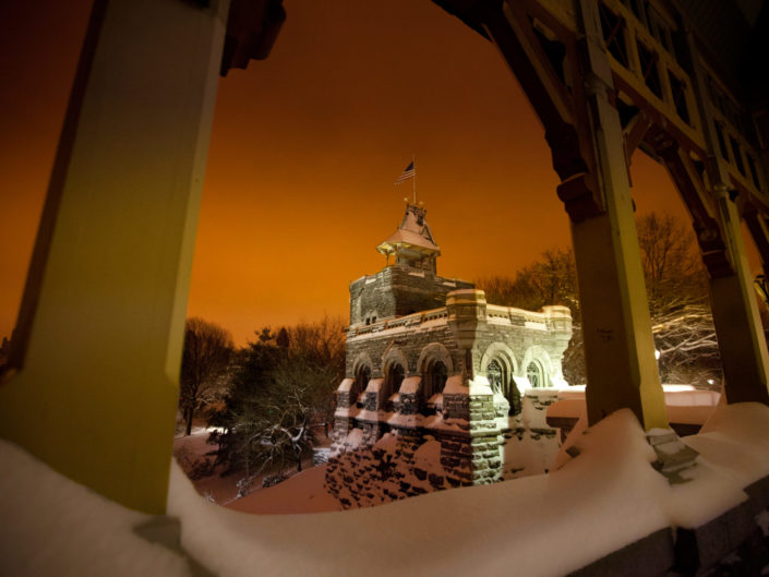 Belvedere Castle in Central Park Under Fresh Snow – New York City, USA