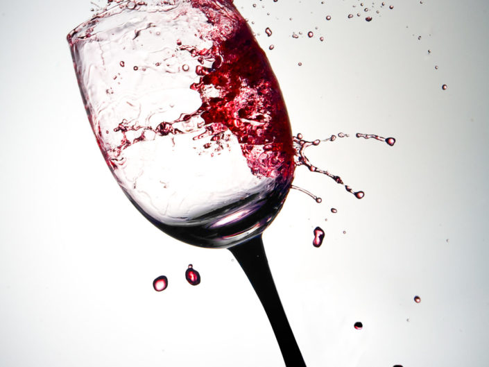 Red Wine Splatters in a Glass